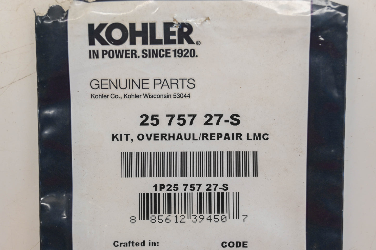 Kohler 25 757 27-S Carburetor Overhaul Repair Kit NOS