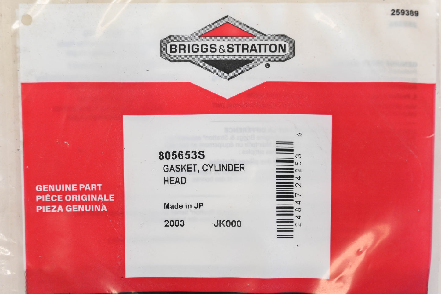 New OEM Briggs & Stratton 805653S Head Gasket NOS