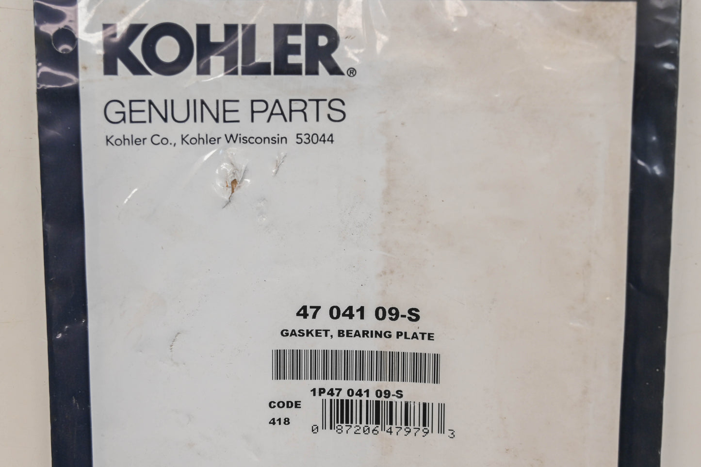 Kohler 47 041 09-S Bearing Plate Gasket NOS