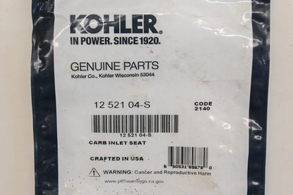 Kohler 12 521 04-S Carburetor Inlet Seat Kit NOS