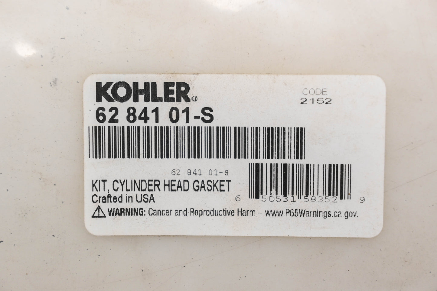 Kohler 62 841 01-S Cylinder Head Gasket Kit NOS