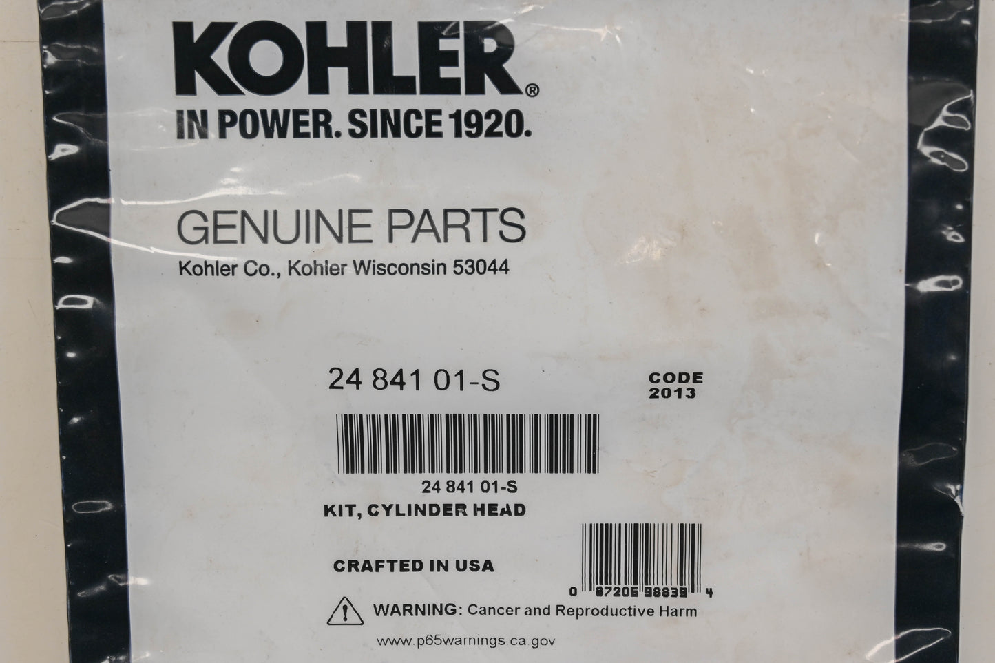 Kohler 24 841 01-S Cylinder Head Gasket Kit NOS