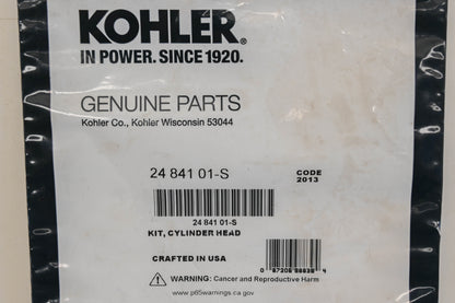 Kohler 24 841 01-S Cylinder Head Gasket Kit NOS