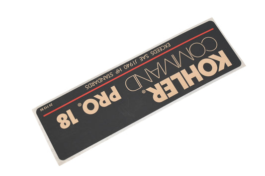 Kohler 24 113 94-S 18 HP Decal NOS