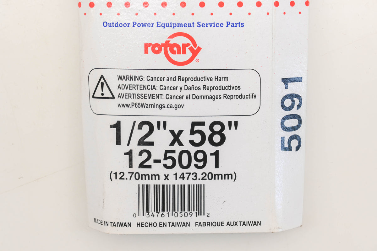 Rotary 12-5091, 4L-580 1/2" x 58" V-Belt NOS