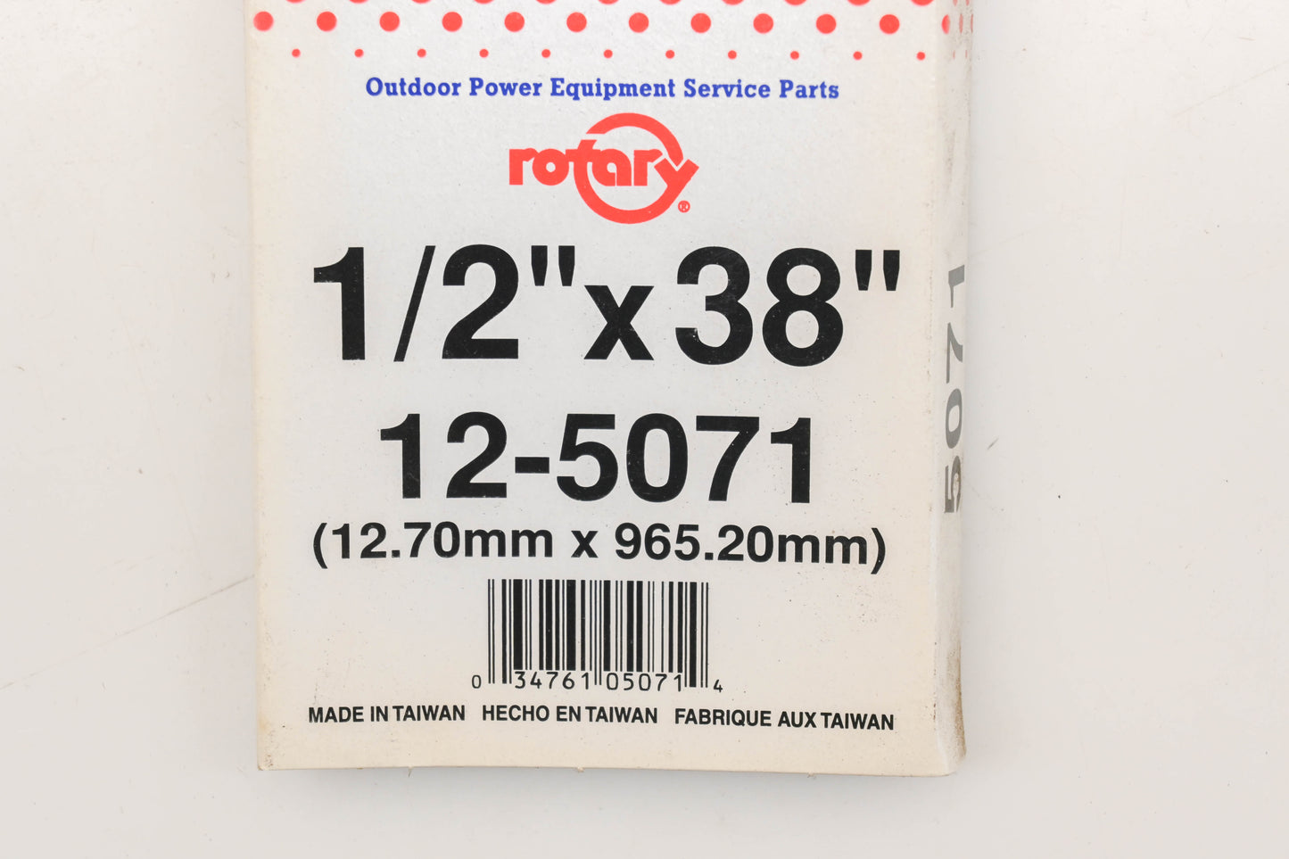 Rotary 12-5071, 4L-380, 271-104 1/2" x 38" V-Belt NOS