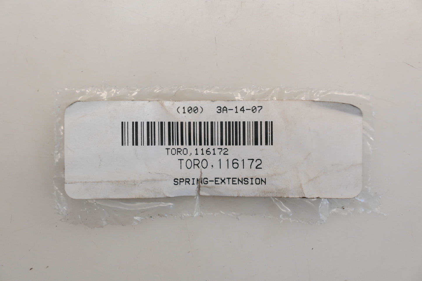 Toro 116172 14-3/4" OAL Extension Spring NOS