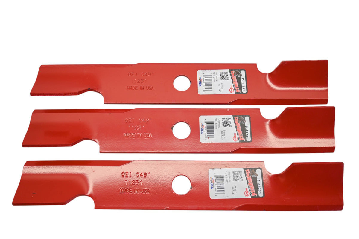 Rotary 15-11231, 103-6401, 103-6401-S 16-1/4" x 2-1/2" x 15/16" Mower Blades Qty 3 NOS