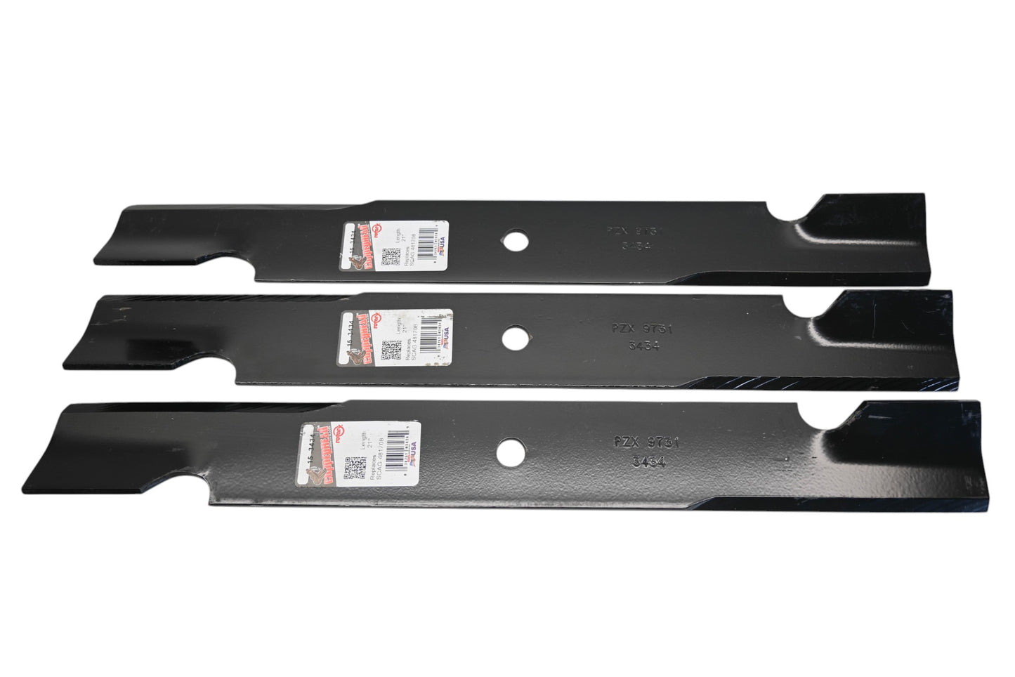 Rotary 15-3434, 481708, 539-105711 21" x 2-1/2" x 5/8" Mower Blades Qty 3 NOS