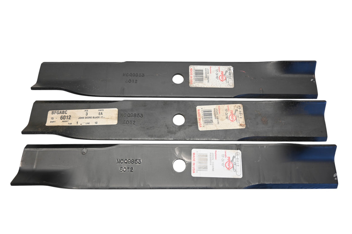 Rotary 15-6012, AM39966 17-3/16" x 2-1/2" x 11/16" Mower Blades Qty 3 NOS