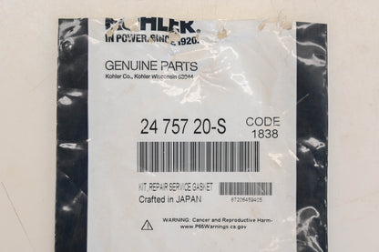 Kohler 24 757 20-S Carburetor Repair Kit NOS