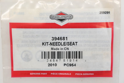 New OEM Briggs & Stratton 394681 Carburetor Float Valve Needle Kit Qty 2 NOS
