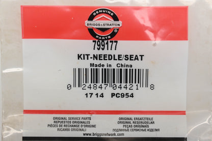 New OEM Briggs & Stratton 799177 Carburetor Needle/Seat Kit NOS