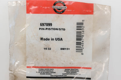 New OEM Briggs & Stratton 697099 Piston Wrist Pin Kit NOS