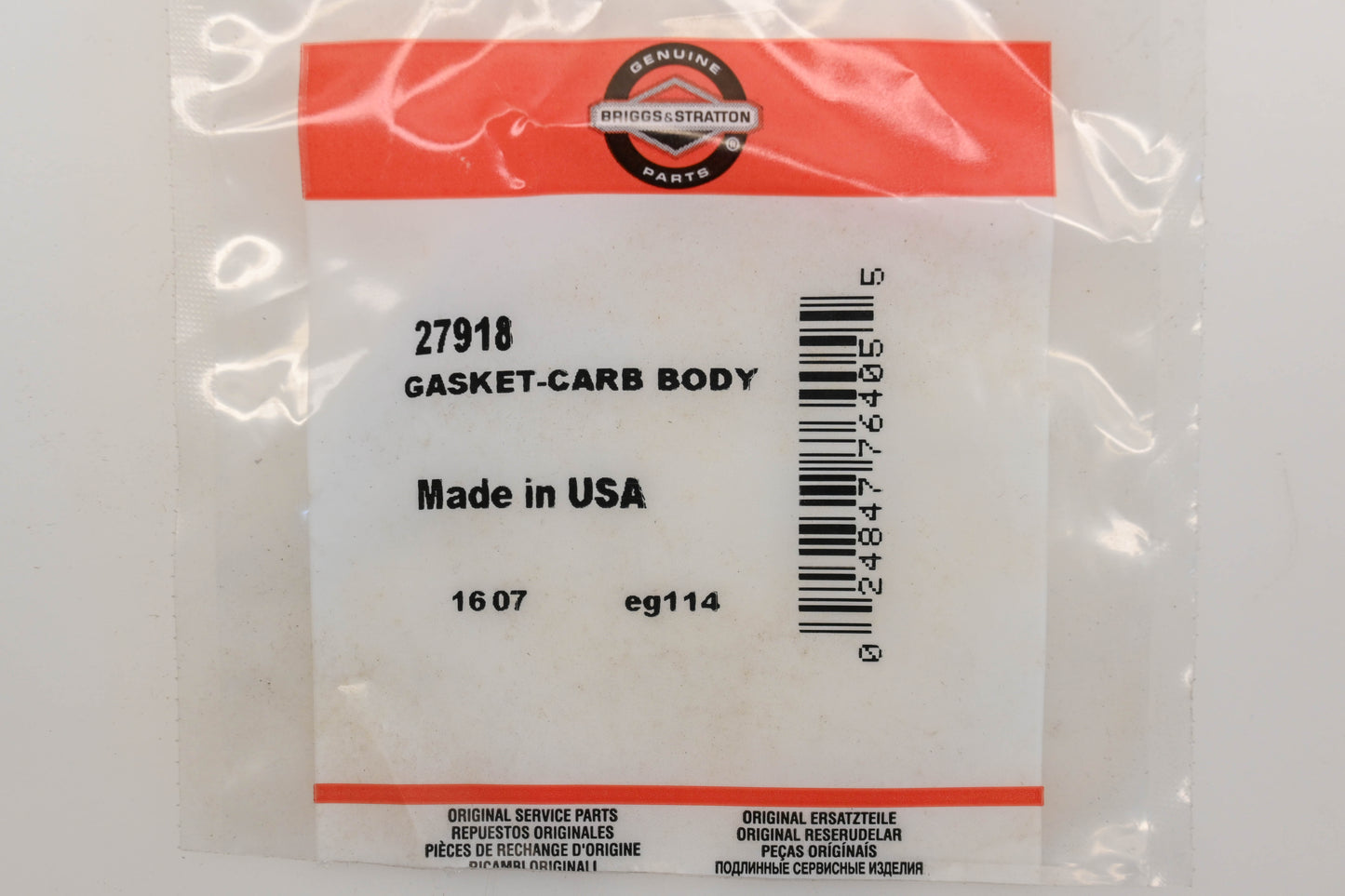 New OEM Briggs & Stratton 27918 Carburetor Mounting Gasket NOS