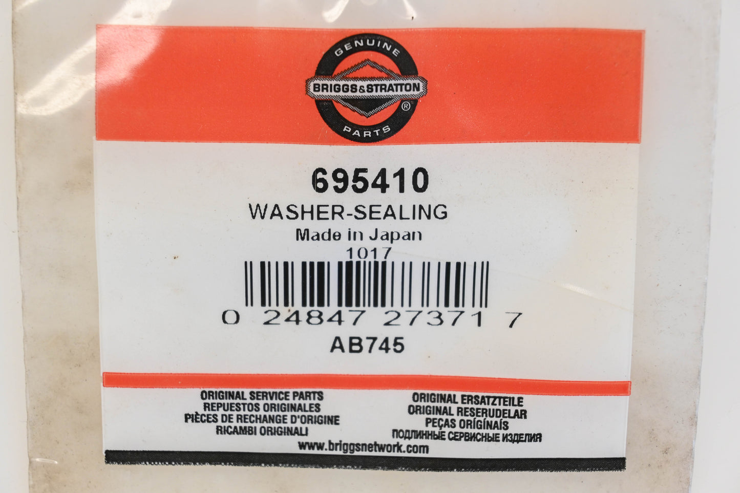 New OEM Briggs & Stratton 695410 Sealing Washer NOS