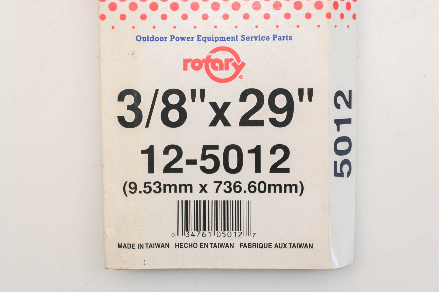 Rotary 12-5012, 3L-290 3/8" x 29" V-Belt NOS