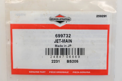 New OEM Briggs & Stratton 699733 Main Jet NOS