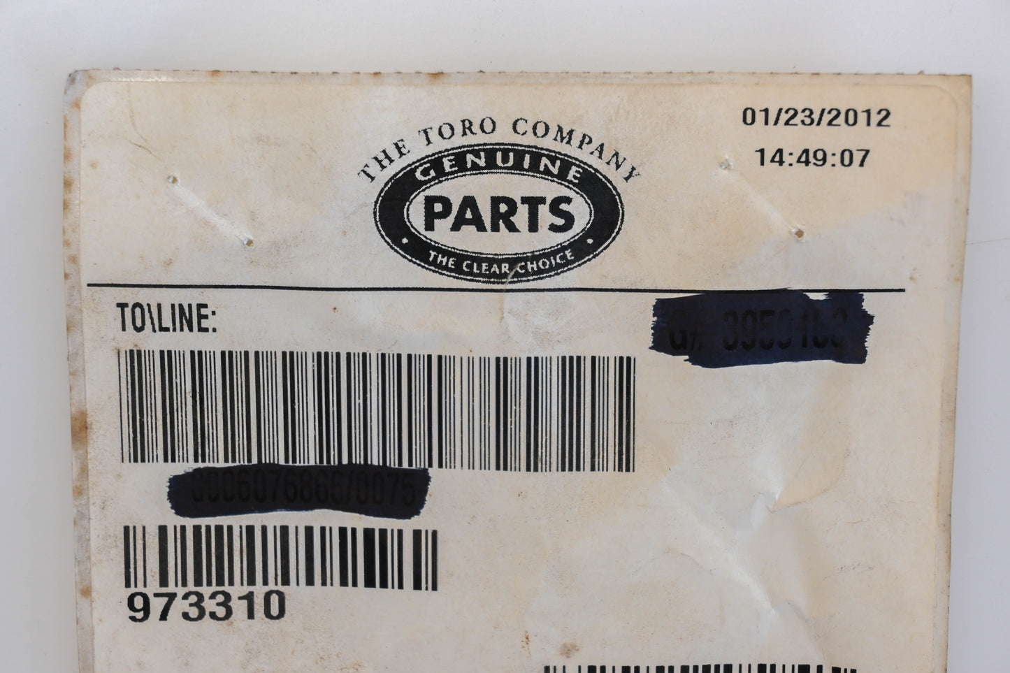 Toro 973310 O-Rings Qty 2 NOS