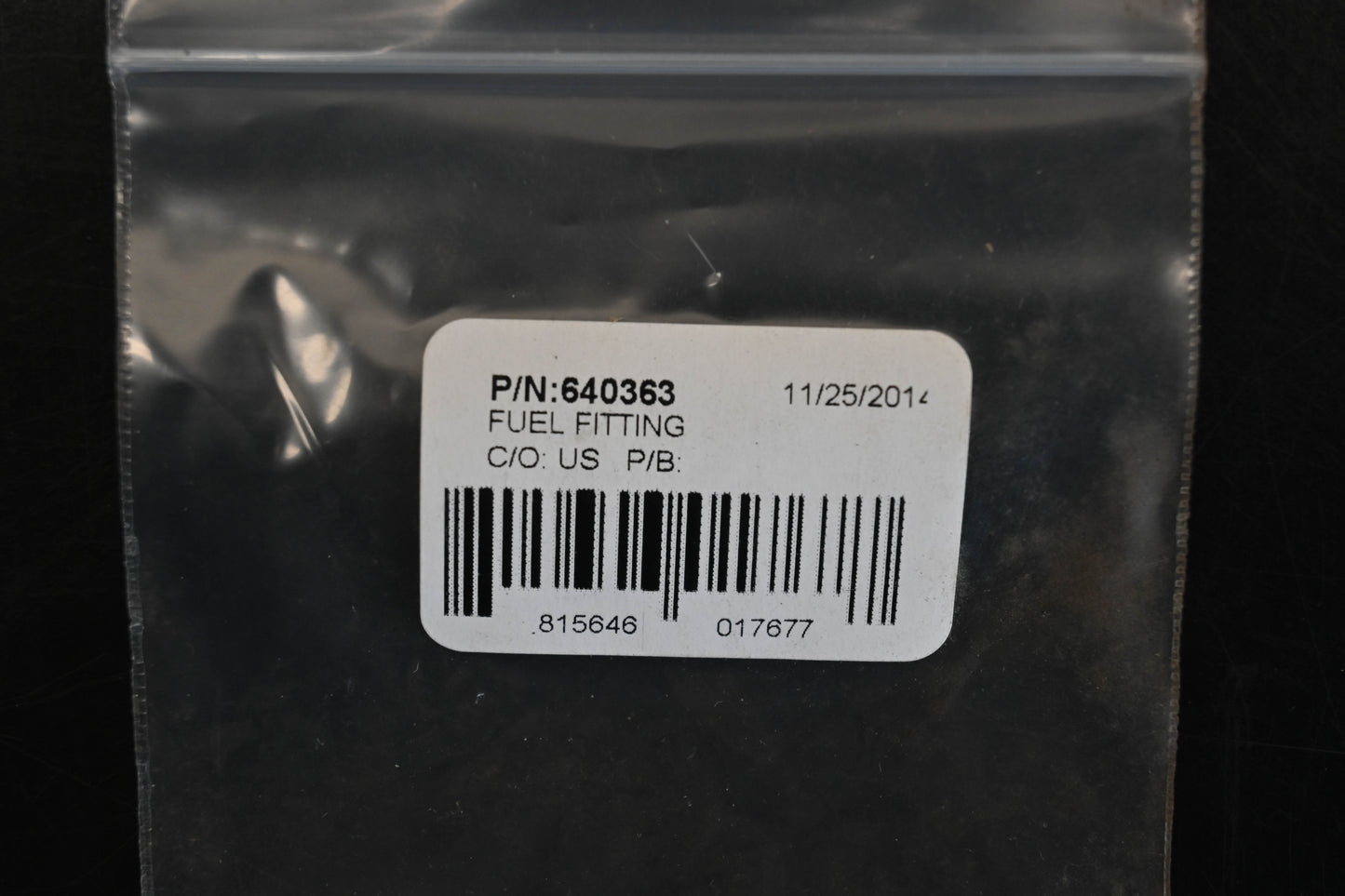 Aftermarket 640363 Fuel Fitting Qty 2 NOS