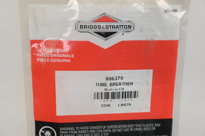 New OEM Briggs & Stratton 806379 Breather Tube Kit NOS