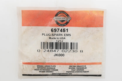 New OEM Briggs & Stratton 697451 Spark Plugs Qty 3 NOS