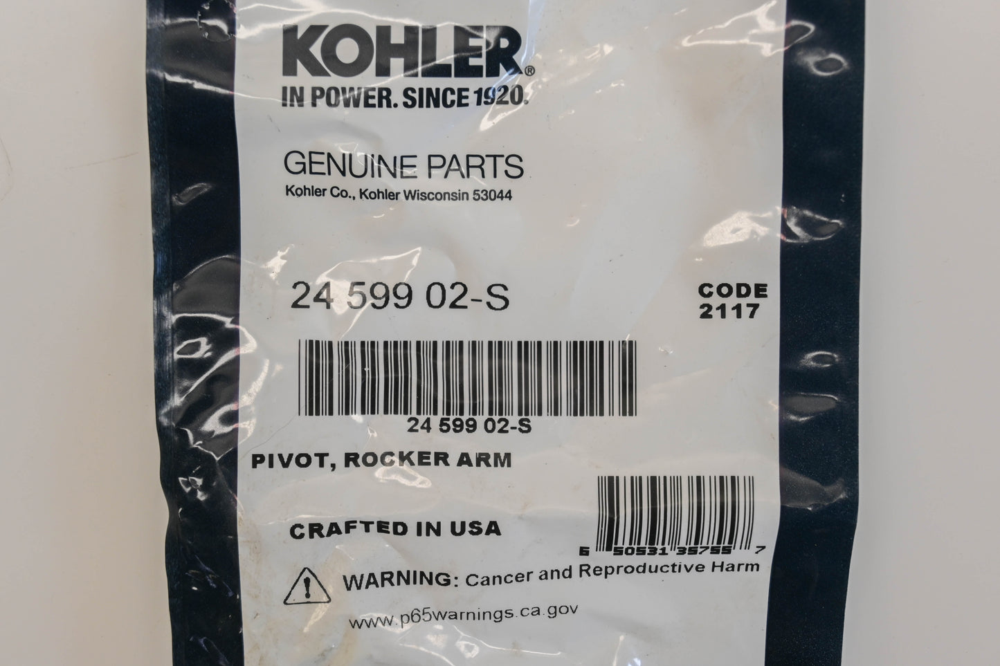 Kohler 24 599 02-S Rocker Arm Pivot NOS