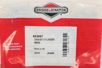 New OEM Briggs & Stratton 693997 Head Gasket NOS