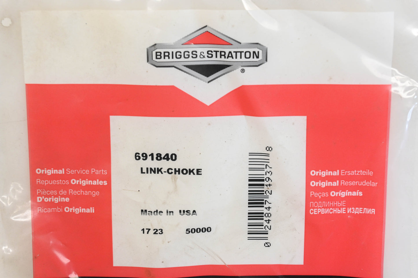 New OEM Briggs & Stratton 691840 Choke Link NOS