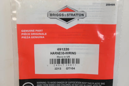 New OEM Briggs & Stratton 691220 Wiring Harness NOS