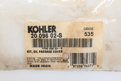 Kohler 20 096 02-S Oil Passage Cover NOS