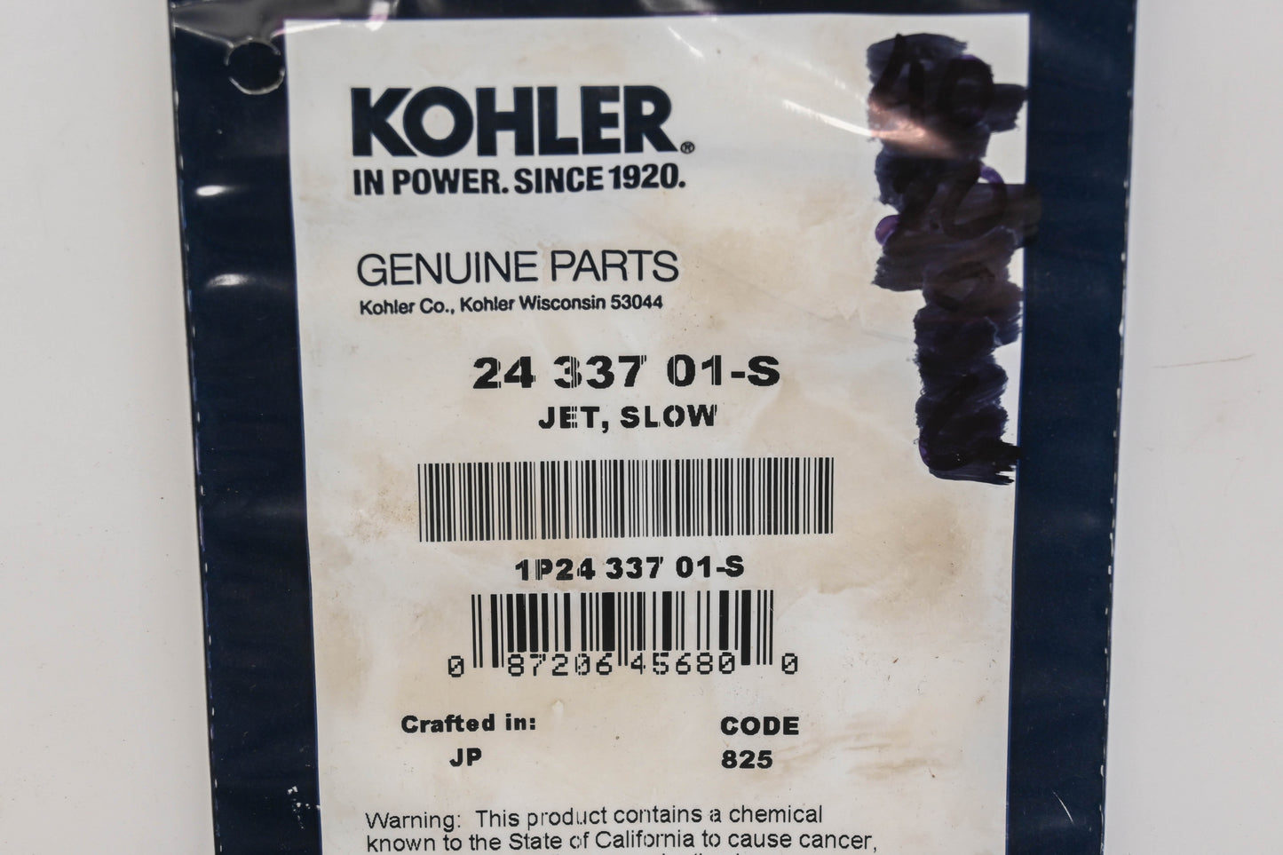 Kohler 24 337 01-S Slow Jet NOS