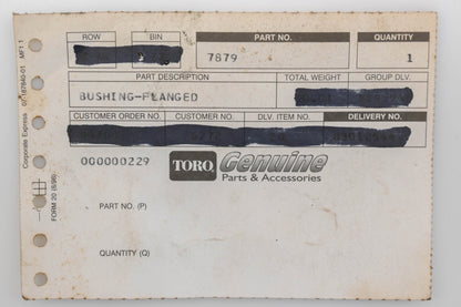 Toro 7879 1/2" x 9/16" x 3/4" x 1/4" Flanged Bushing NOS