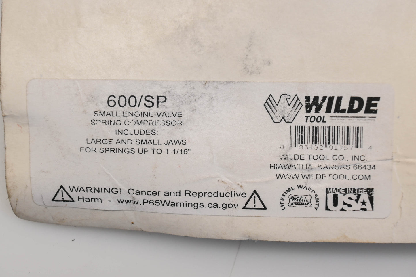 Wilde Tool Co. 600 Small Engine Valve Spring Compressor Kit NOS