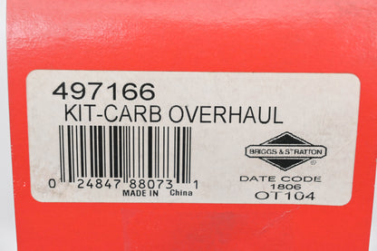 New OEM Briggs & Stratton 497166 Carburetor Overhaul Kit NOS