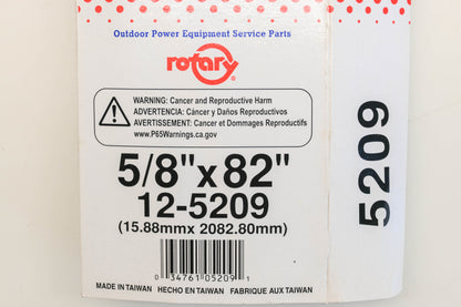 Rotary 12-5209, 5L-820 5/8" x 82" V-Belt NOS