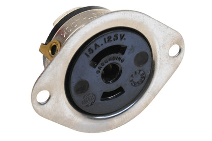 Hubbell HBL7596 15A-125V Twist-Lock Flanged Receptacle Assembly NOS