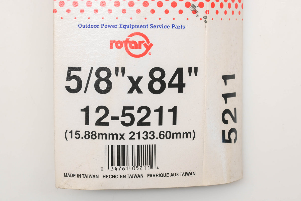 Rotary 12-5211, 5L-840 5/8" x 84" V-Belt NOS