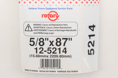 Rotary 12-5214, 5L-870 5/8" x 87" V-Belt NOS