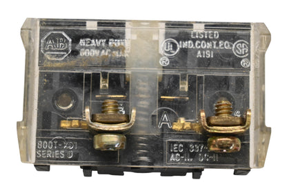 Allen-Bradley 800T-XD1 600V Contact Blocks Series D Qty 2