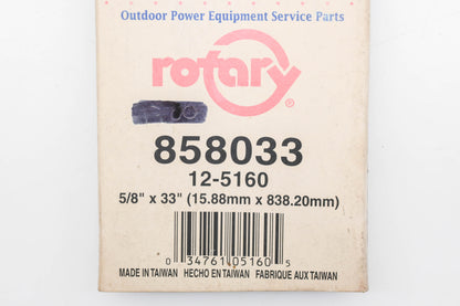 Rotary 12-5160, 5L-330, 858033 5/8" x 33" V-Belt NOS