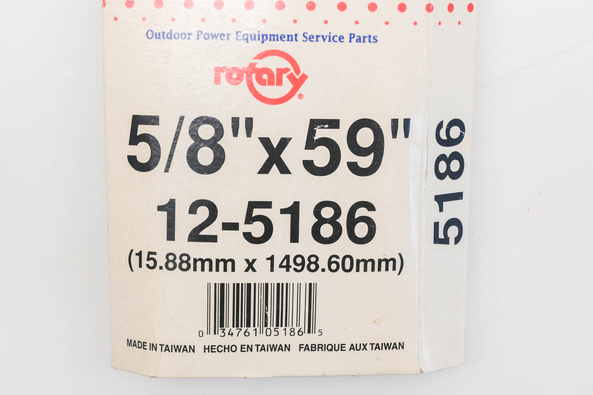Rotary 12-5186, 5L-590 5/8" x 59" V-Belt NOS