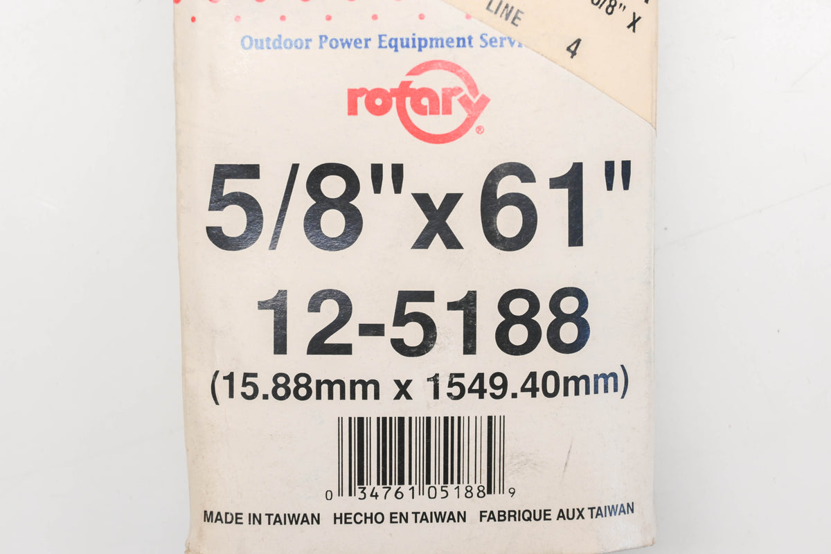 Rotary 12-5188, 5L-610 5/8" x 61" V-Belt NOS