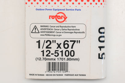 Rotary 12-5100, 4L-670 1/2" x 67" V-Belt NOS