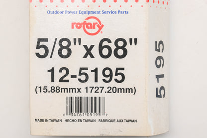 Rotary 12-5195, 5L-680 5/8" x 68" V-Belt NOS