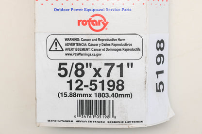 Rotary 12-5198, 5L-710 5/8" x 71" V-Belt NOS