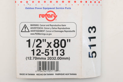 Rotary 12-5113, 4L-800 1/2" x 80" V-Belt NOS