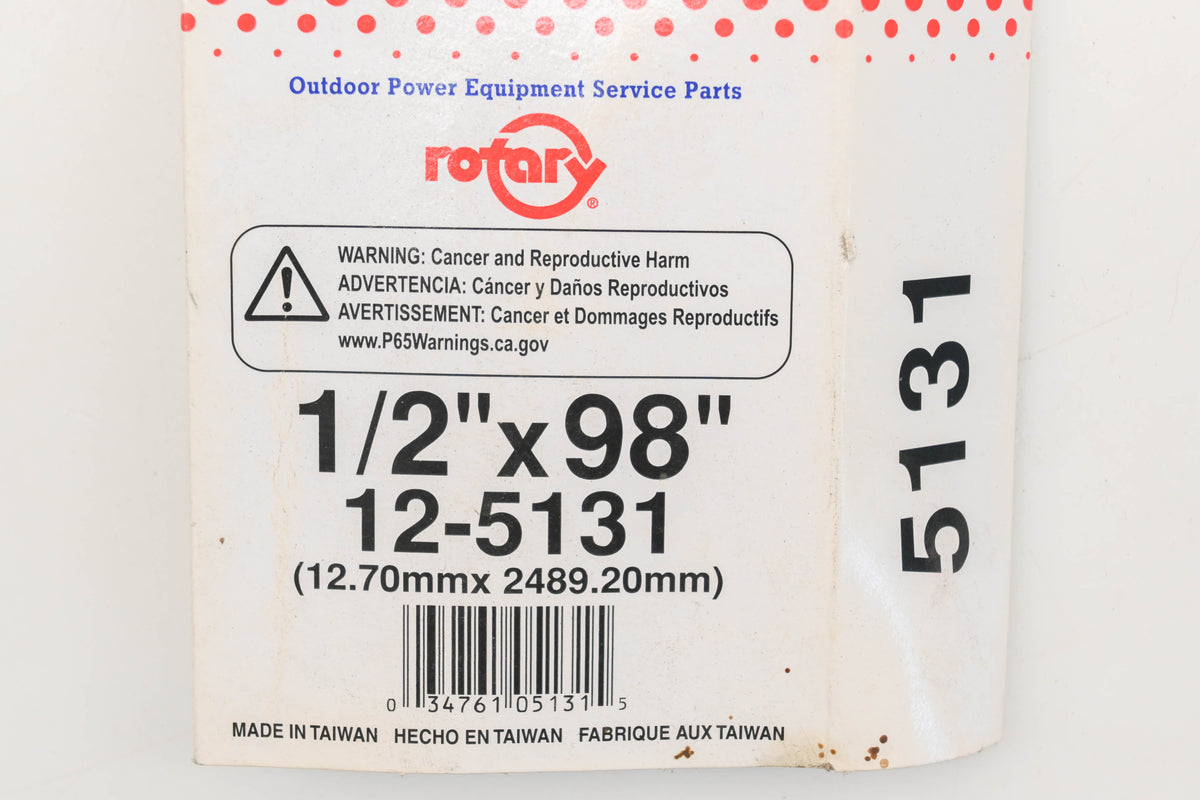 Rotary 12-5131, 4L-980 1/2" x 98" V-Belt NOS