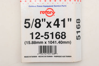 Rotary 12-5168, 5L-410 5/8" x 41" V-Belt NOS