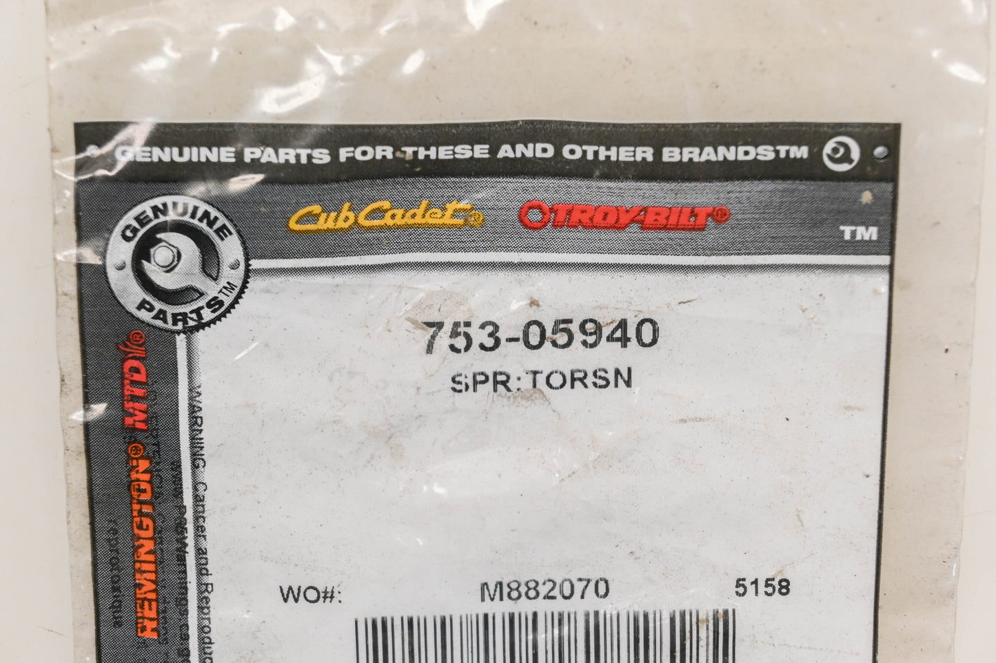 Genuine Parts 753-05940 Torsion Spring NOS